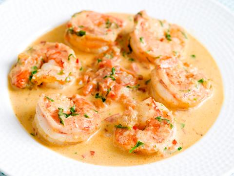 Scampi's in pittige tomatenroomsaus