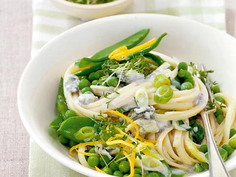 Linguine met citroen-gorgonzolaroom
