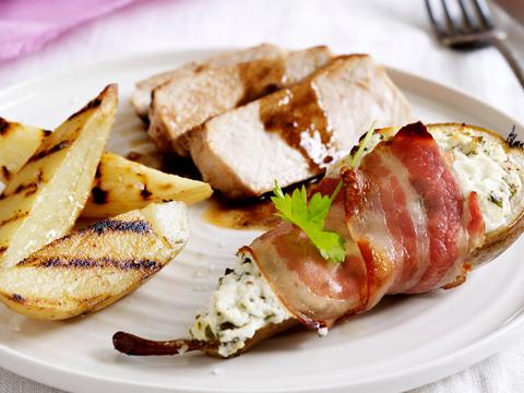 Varkensfilet met gevulde peertjes
