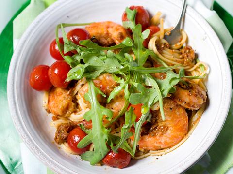 Tagliatelle met scampi's