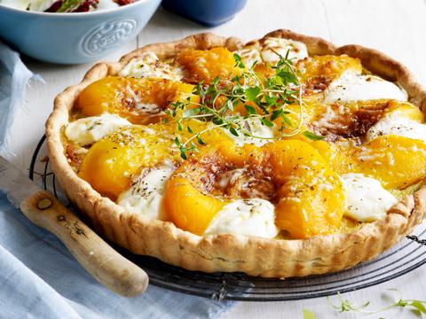 Tarte salée met gele paprika's