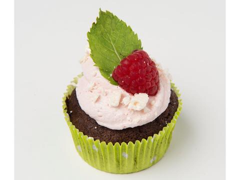 Frambozen en chocolade cupcakes