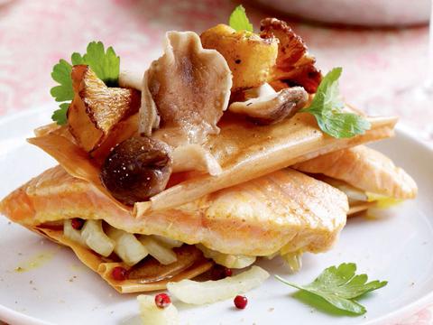 Millefeuille van zalm en venkel