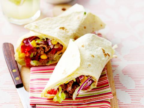 Wraps met rundvlees en avocado