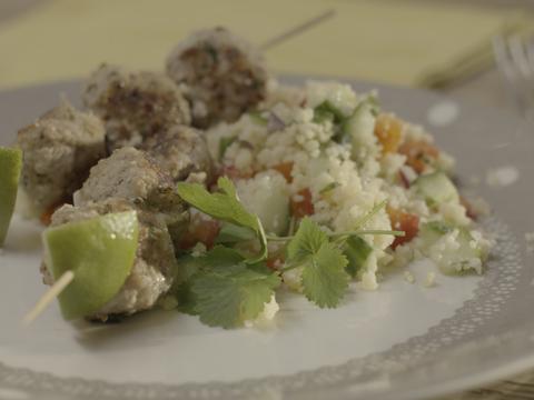 Tabouleh met kruidige gehaktballetjes
