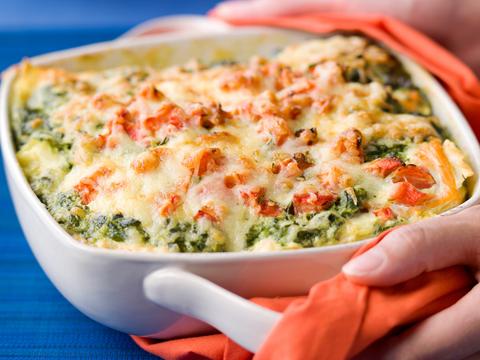 Lasagne met zalm en spinazie