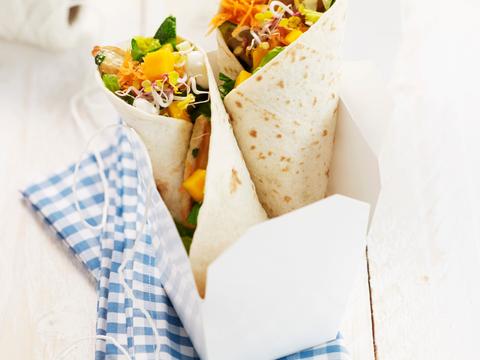 Wraps met mango en kip