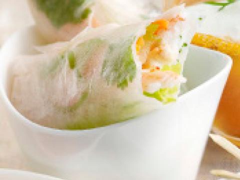 Lenterolletjes met scampi's