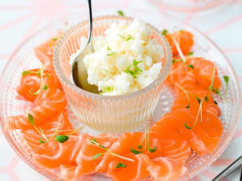 Zalm met limoengranité