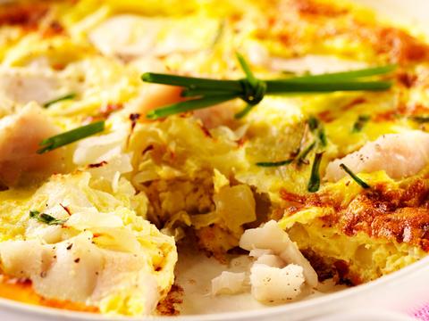Frittata met kabeljauw en venkel