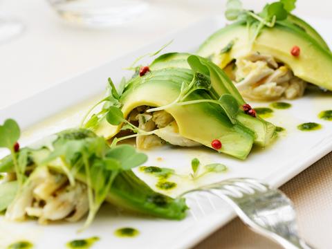 Krab met avocado
