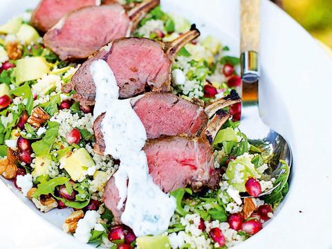 Lamskroontje met granaatappel