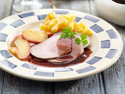 Varkensfilet in rode wijn