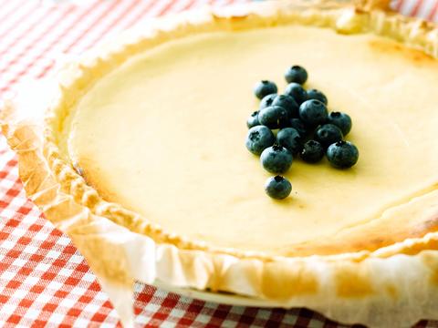 Zandtaartjes met ricotta en frambozencoulis