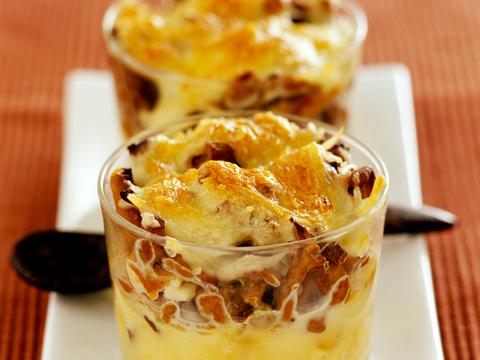 Gratin met cantharellen in roomsaus