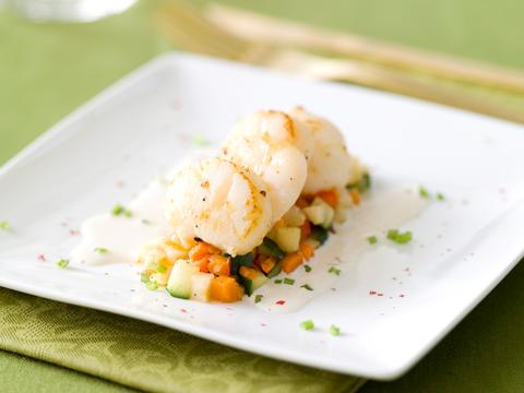 Scampi's en sint-jakobsvruchten met