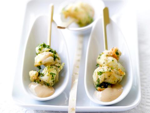 Scampi's met pittige dip