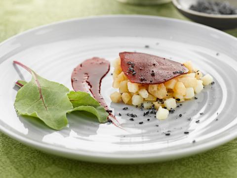Rode biet met appel en aardappel