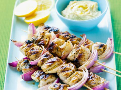 Kipbrochettes met citroendip