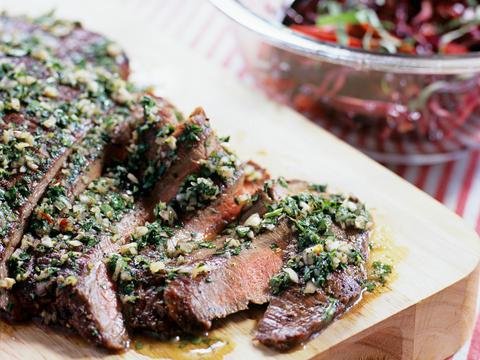 Steak met tuinkruiden