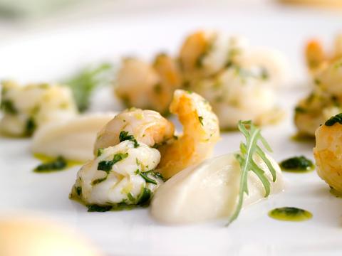 Scampi’s met schorsenerencrème