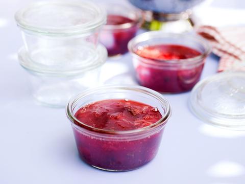 Aardbeienconfituur met munt