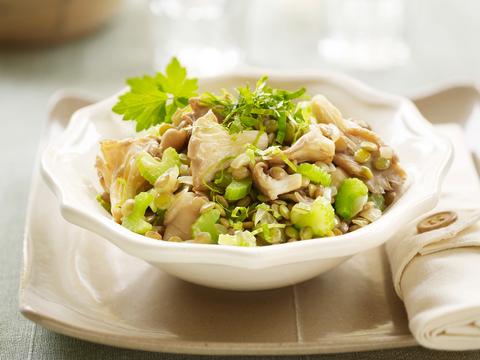 Ragout van linzen en oesterzwammen