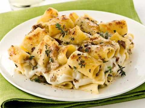 Penne met kaas & eekhoorntjesbrood