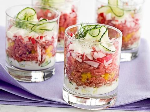 Rundertartaar met yoghurt