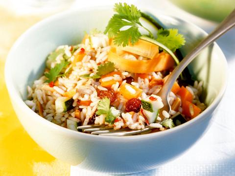 Pikante rijstsalade