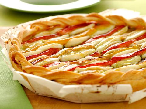 Quiche met mozzarella en paprika