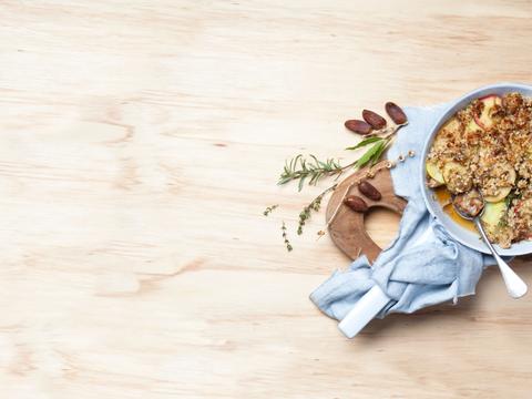 Hete bliksem met notencrumble