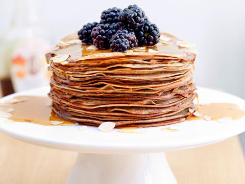 Boekweitpannenkoekjes met braambessen