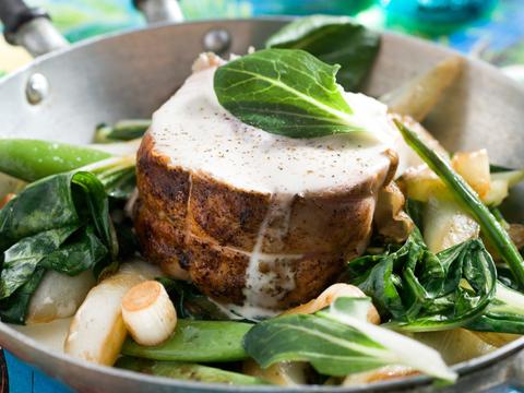 Kalkoengebraad met brie-saus