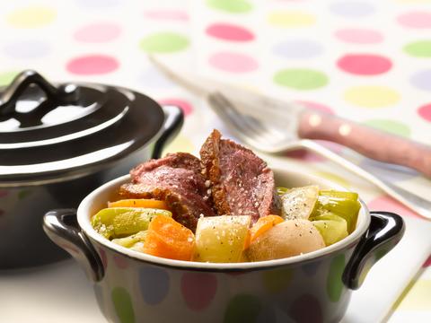 Pot-au-feu met raap en eendenborst