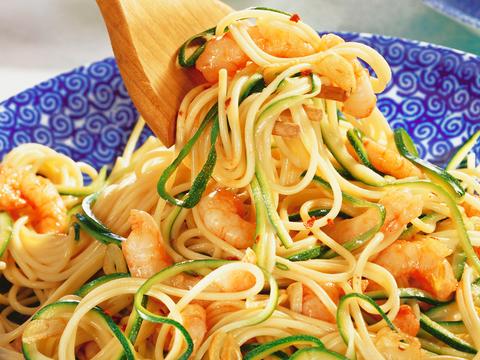 Spaghetti met scampi's