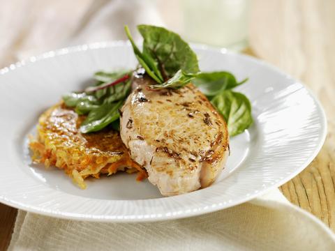 Varkensmignonette met groenterösti