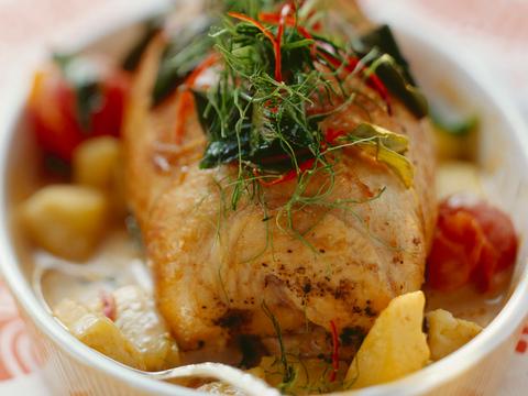Kalkoengebraad met ananas en kokos