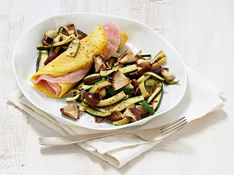 Omelet met ham en champignons