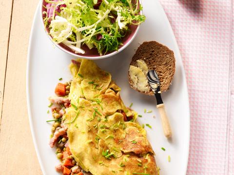 Boerenomelet met spek en groenten