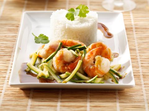 Scampi's met courgette