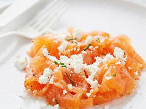 Gemarineerde zalm met whisky en feta