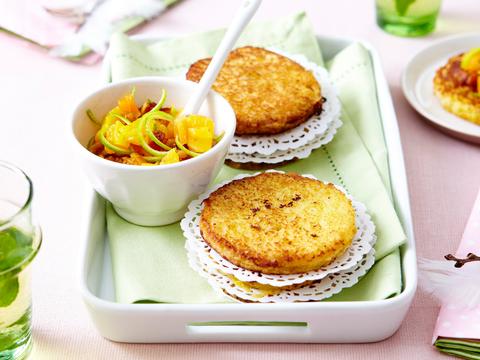 Wentelteefjes met oranjebloesem en vruchtensalsa