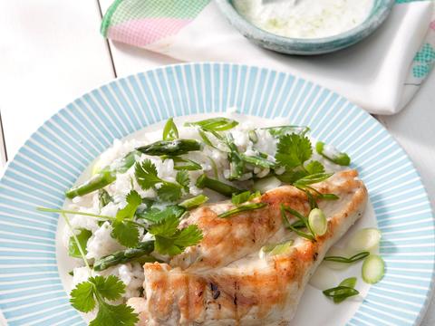 Gemarineerde kipfilet met rijstsalade
