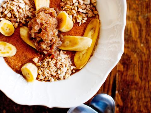 Crème anglaise met banaan en bourbon