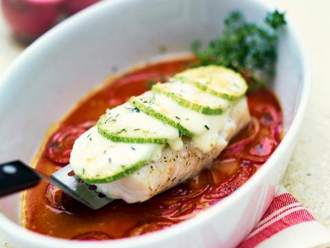 Kabeljauw met courgettekorst