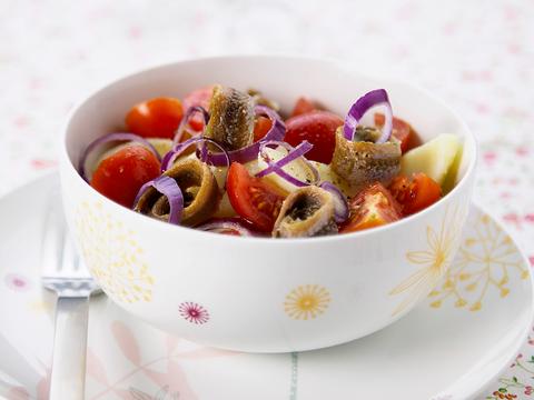 Aardappelslaatje met ansjovis