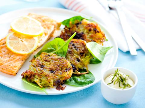 Rösti met zalm en munt-aïoli