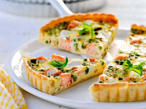 Zalmquiche met ricotta