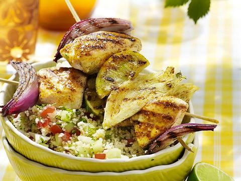 Kipspiesjes met tabouleh